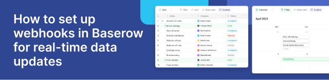 Banner image: configure a webhook in Baserow