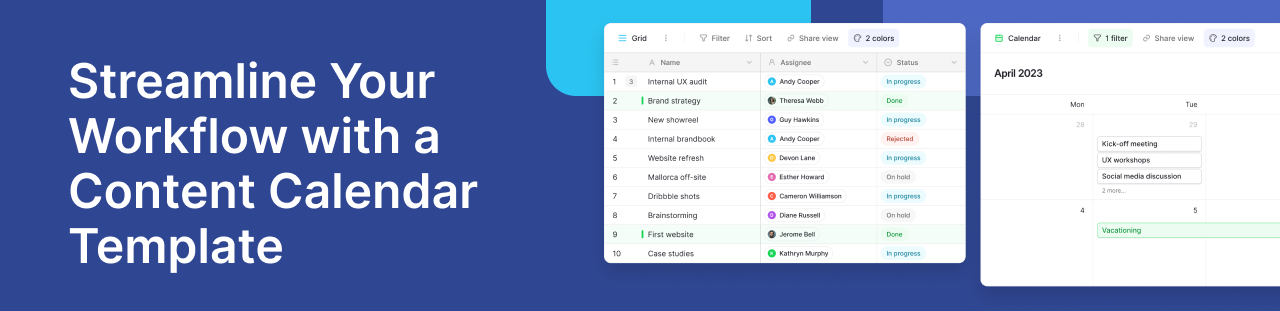 Streamline Your Workflow with a Content Calendar Template